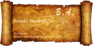 Bondi András névjegykártya