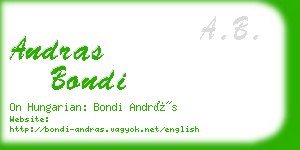 andras bondi business card